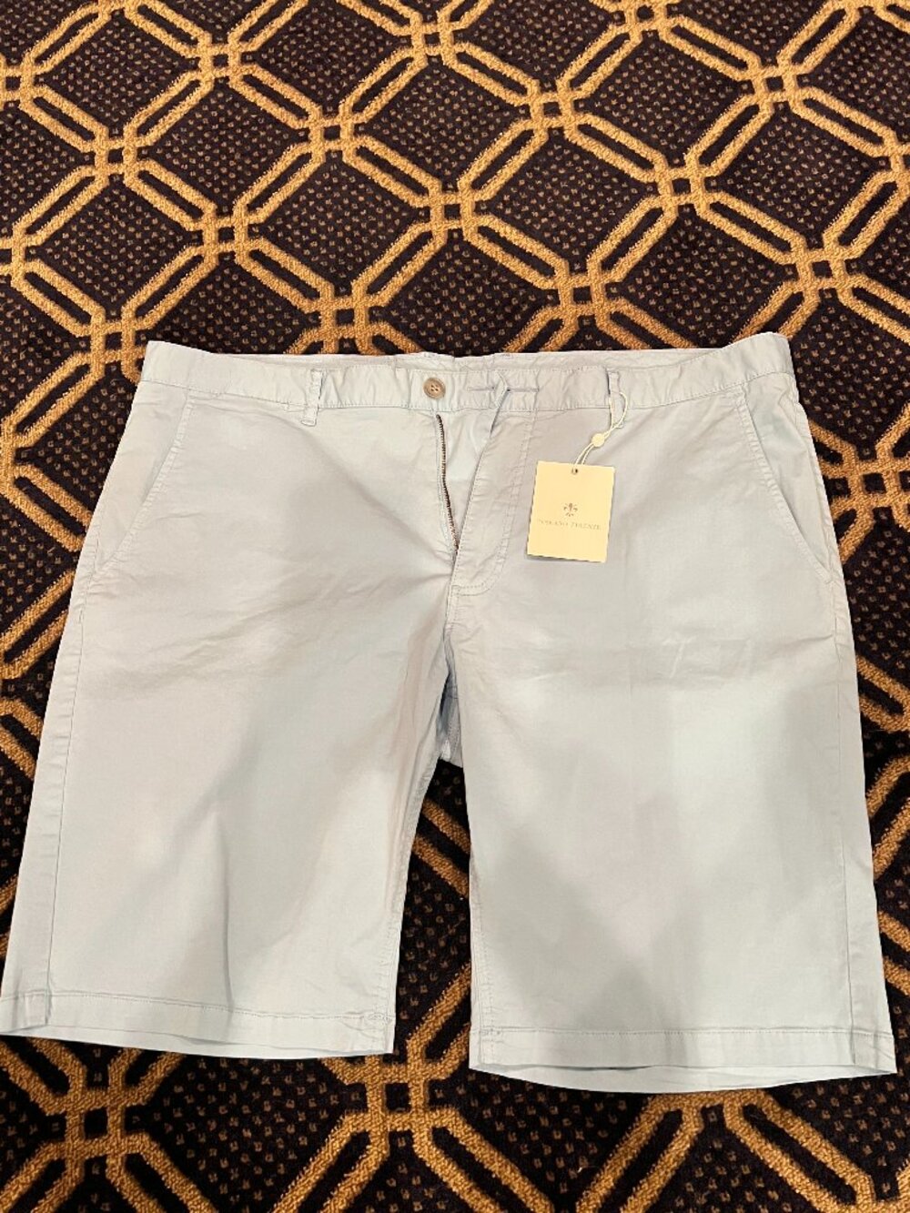 Toscano Firenze Men’s Size 40 Light Blue Stretch Chino Shorts